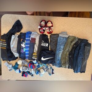 Kids Clothing Bundle with Red Slippers